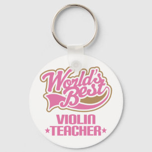 Cute Violin Teacher Key Ring