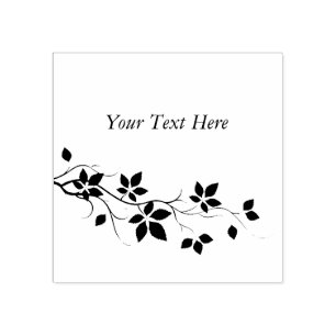 Cute Virginia Creeper Leaves Add Your Text Rubber Stamp