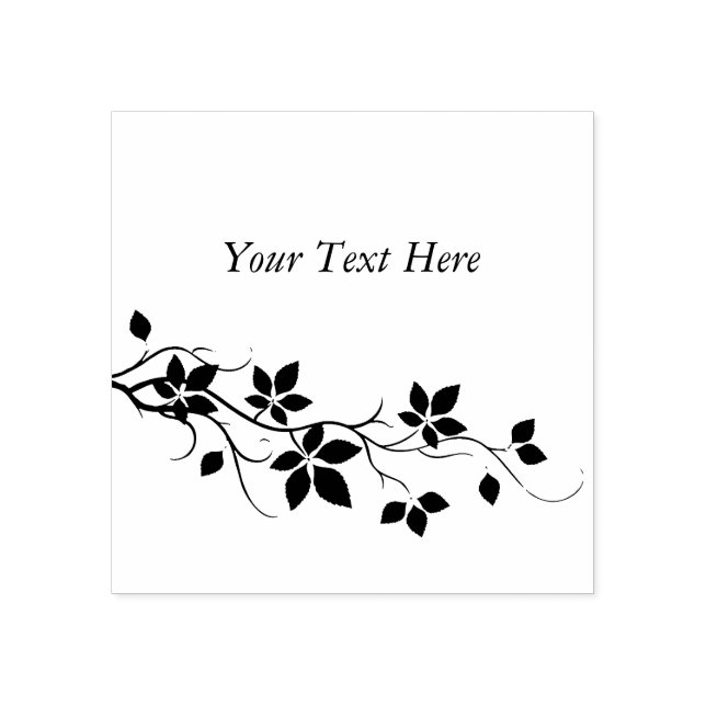 Cute Virginia Creeper Leaves Add Your Text Rubber Stamp (Imprint)