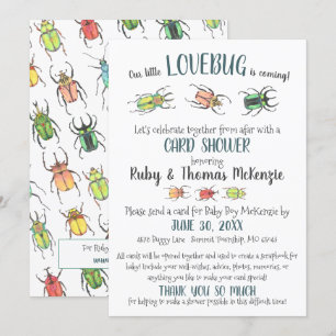 Cute Virtual Baby Card Shower Love Bugs Beetles