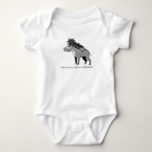 Cute Visayan warty PIG -Animal lover - Warthog Baby Bodysuit