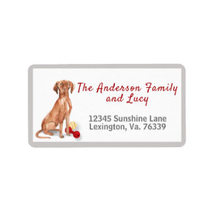 Cute Vizsla and Toys Family Return Address   Label