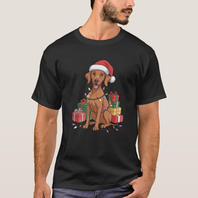 Cute Vizsla Christmas Xmas Design Funny Dog Lover  T-Shirt (Front)