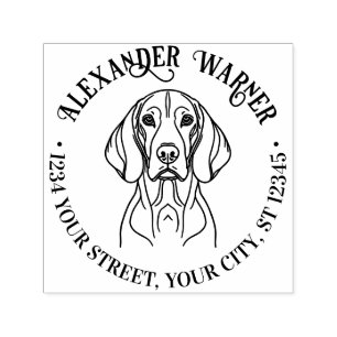 Cute Vizsla Dog Head Name Return Address Self-inking Stamp