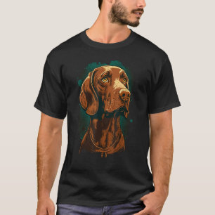 Cute Vizsla Dog on Vizsla Lover T-Shirt