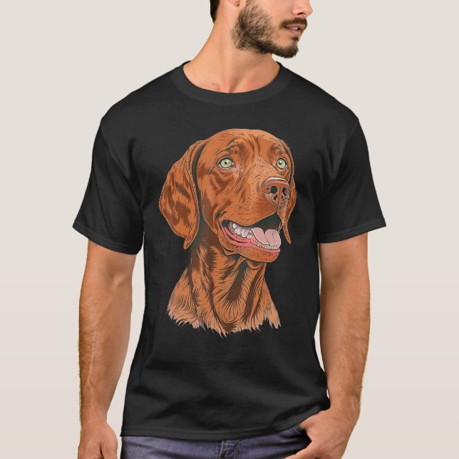 Cute Vizsla Dog on Vizsla T-Shirt (Front)