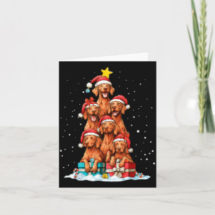 Cute Vizsla Viszla Dog Christmas Tree Xmas Hat  Card