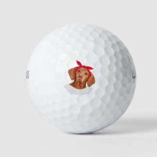 Cute Vizsla with head scarf Golf Balls
