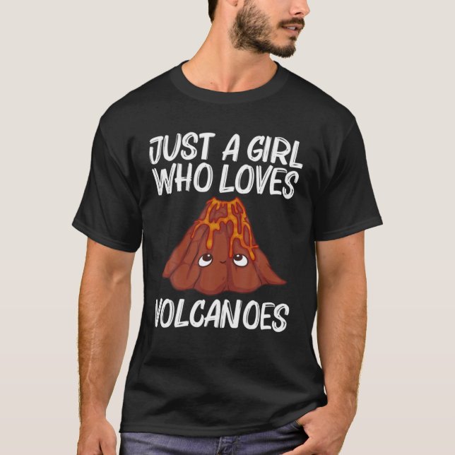 Cute Volcano For Girls Kids Volcanologist Volcanic T-Shirt (Front)