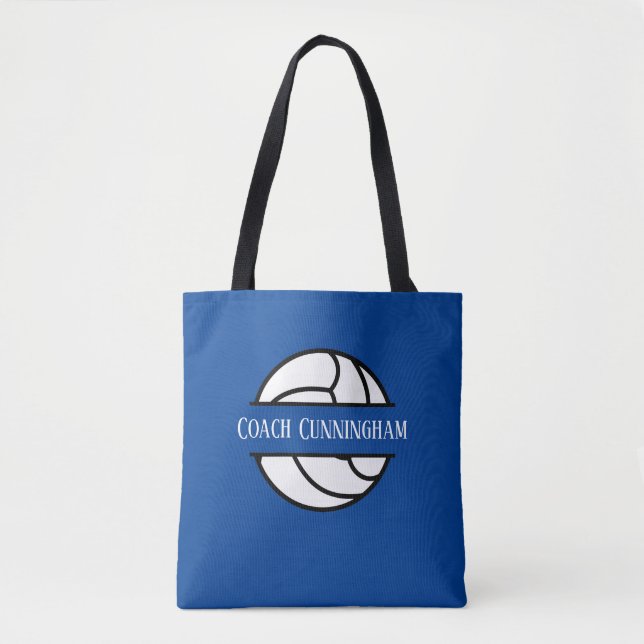 cute volleyball coach add name tote bag (Front)