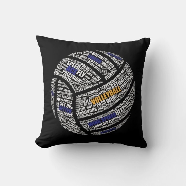 Cute Volleyball Design For Men Women Volleyball Pl Cushion (Front)