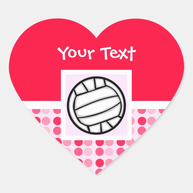 Cute Volleyball Heart Sticker (Front)