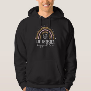 Cute Volleyball Little Sister For Girls Kids Leopa Hoodie