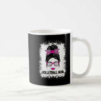 Cute Volleyball Mom Messy Bun Women Volleyball Lad Coffee Mug