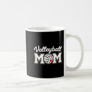 Cute Volleyball Mum Leopard Print Mothers Day Fun  Coffee Mug