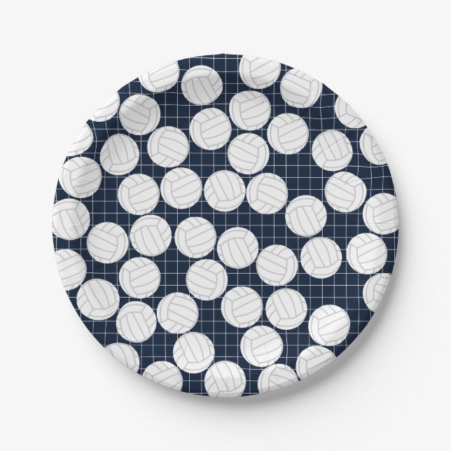 Cute Volleyball Paper Plates (Front)