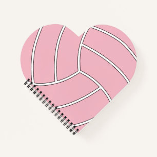 Cute Volleyball Player or Coach Custom Colour Hear Notebook