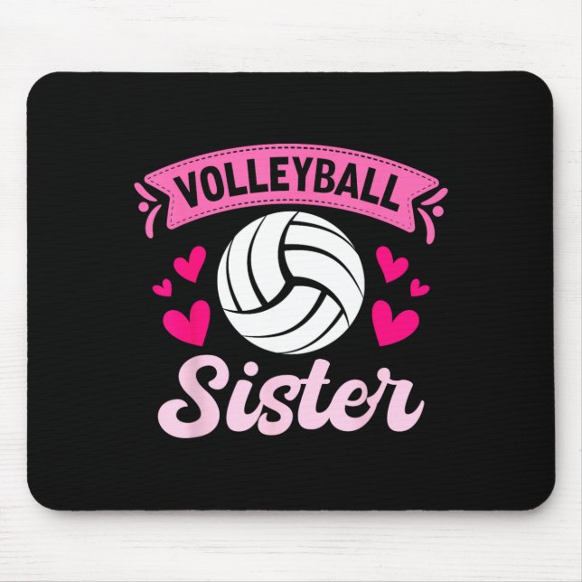 Cute Volleyball Sister Heart Mouse Mat (Front)