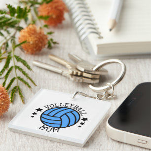 Cute volleyball sports Mom Key Ring