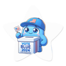 Cute Vote Blue 2024 Presidential Star Stickers