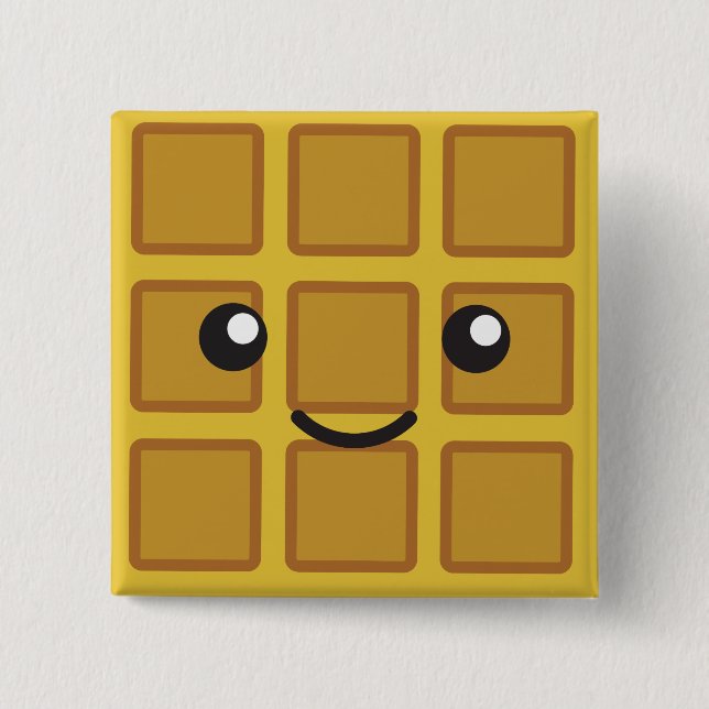 Cute Waffle 15 Cm Square Badge (Front)