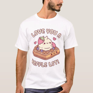 Cute Waffle And Ice Cream Love You A Waffle Lot Pu T-Shirt
