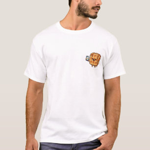 Cute Waffle Character Holding Smartphone T-Shirt