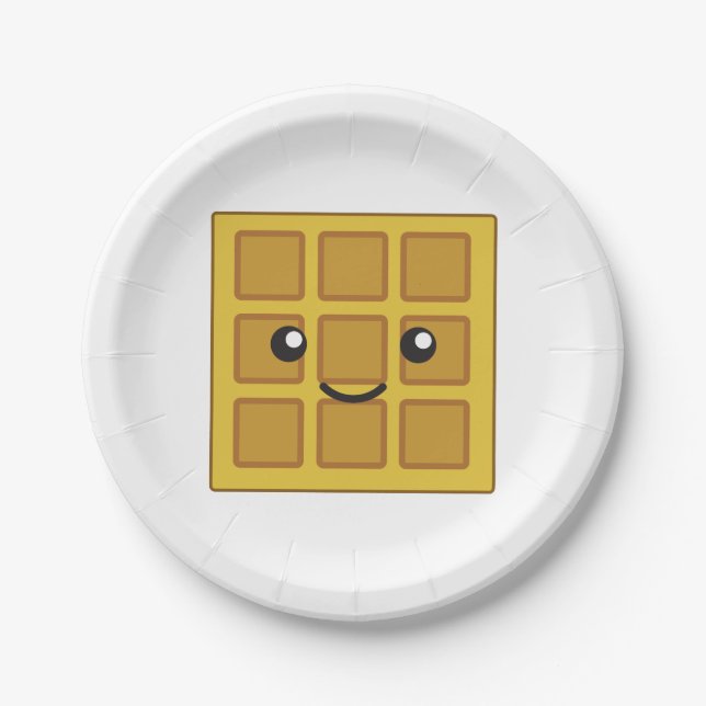 Cute Waffle Paper Plate (Front)