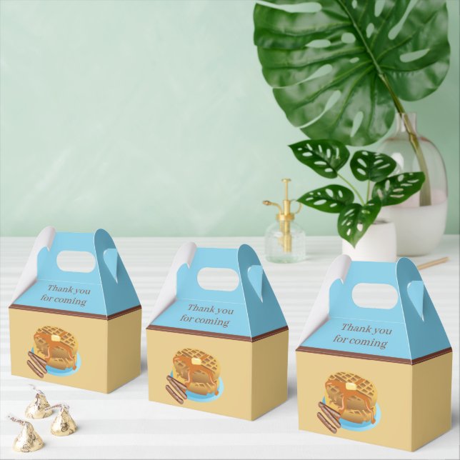 cute waffles and sausage breakfast  favour box (Multiple)