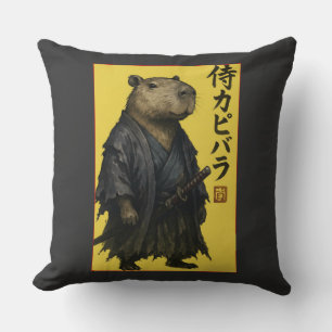 Cute Waiting Capybara Japanese Aesthetic Kawaii An Cushion