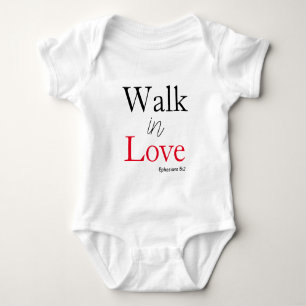 Cute Walk in Love Bible Verse Baby Bodysuit
