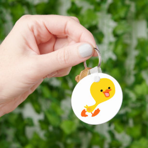 Cute Walking Cartoon Duckling Keychain