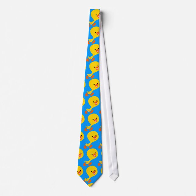 Cute Walking Cartoon Duckling Tie (Front)