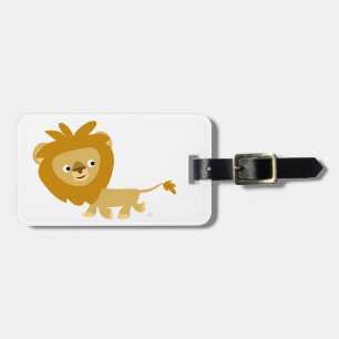 Cute Walking Cartoon Lion Luggage Tag