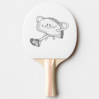 Cute Walking Green Taco Mascot Character Ping Pong Paddle
