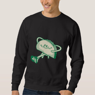 Cute Walking Green Taco Mascot Character Sweatshirt