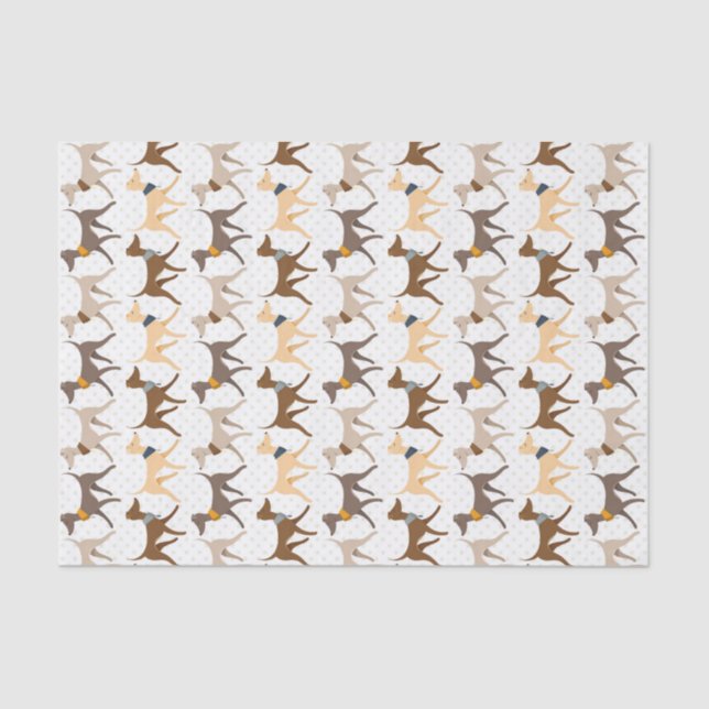 Cute Walking Hounds Tissue Paper (Front)