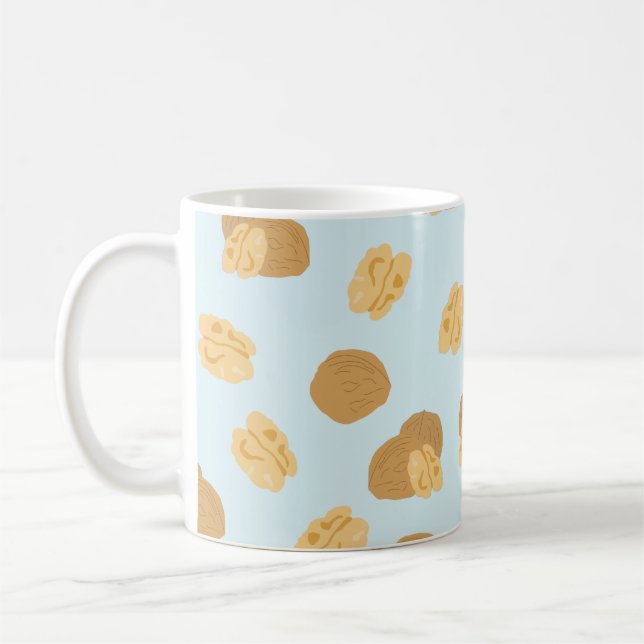 Cute Walnuts Nut Pattern Coffee Mug (Left)