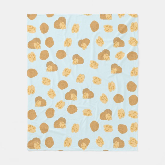 Cute Walnuts Nut Pattern Fleece Blanket (Front)