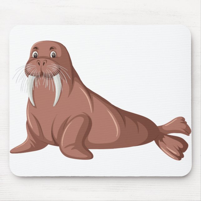 Cute walrus cartoon character mouse mat (Front)