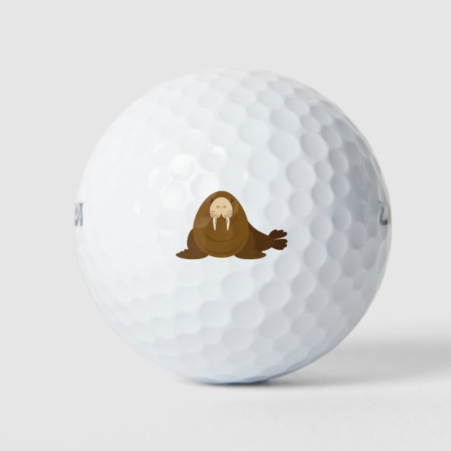 Cute walrus cartoon golf balls (Front)