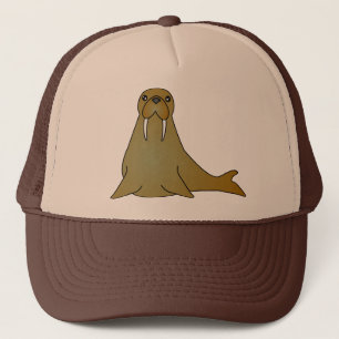 Cute Walrus Cartoon Trucker Hat