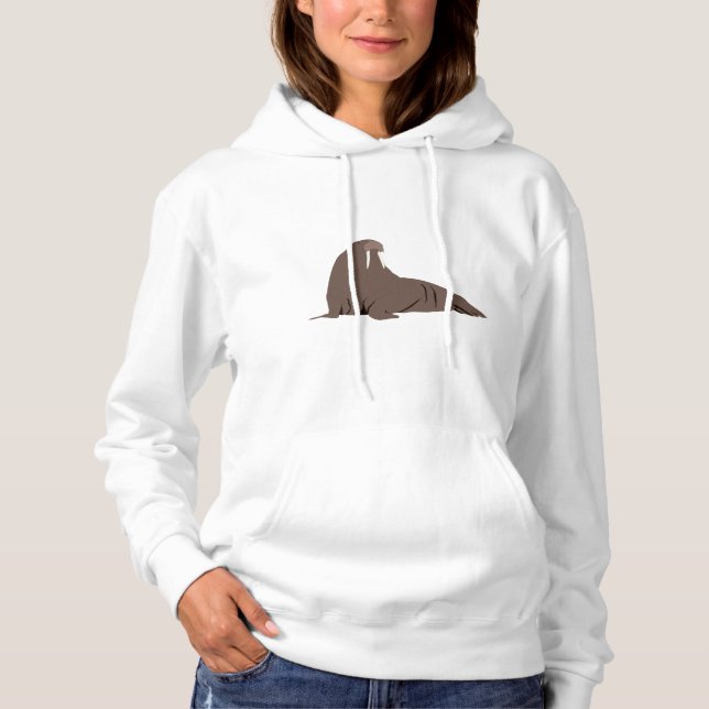 Cute Walrus Illustration Hoodie (Front)