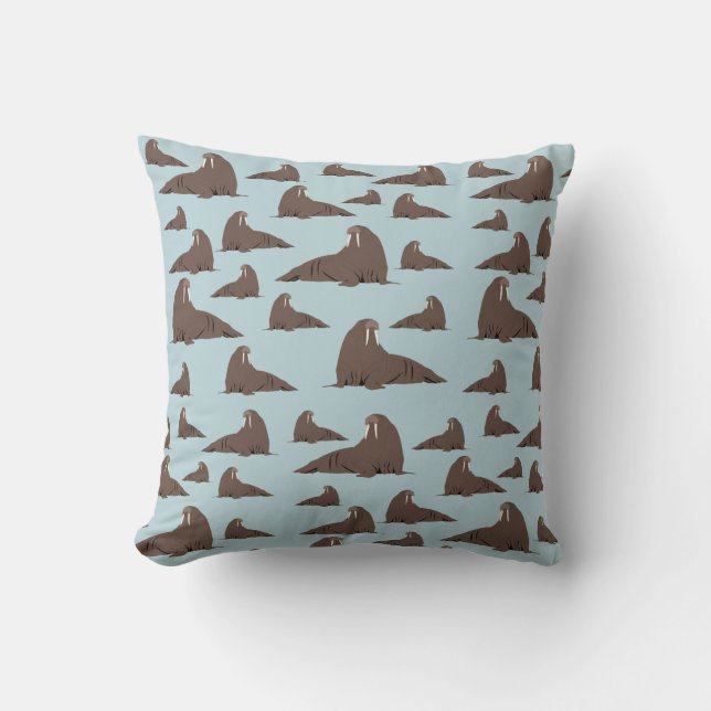 Cute Walrus Pattern Cushion (Front)
