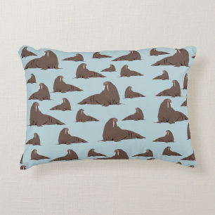 Cute Walrus Pattern Decorative Cushion