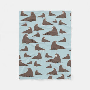 Cute Walrus Pattern Fleece Blanket
