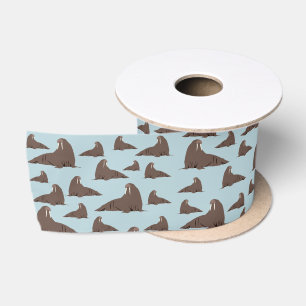 Cute Walrus Pattern Satin Ribbon