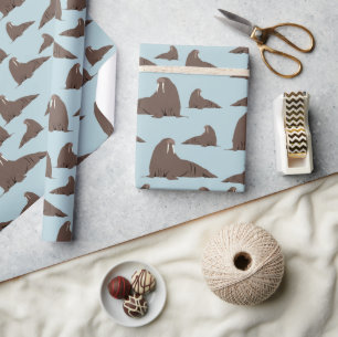 Cute Walrus Pattern  Wrapping Paper