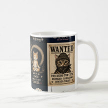 Cute “Wanted Cat” Funny Mug – Cat Lover Gift | Kaw