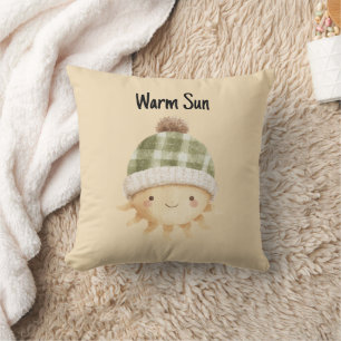 Cute Warm Sun Wearing Hat Cushion